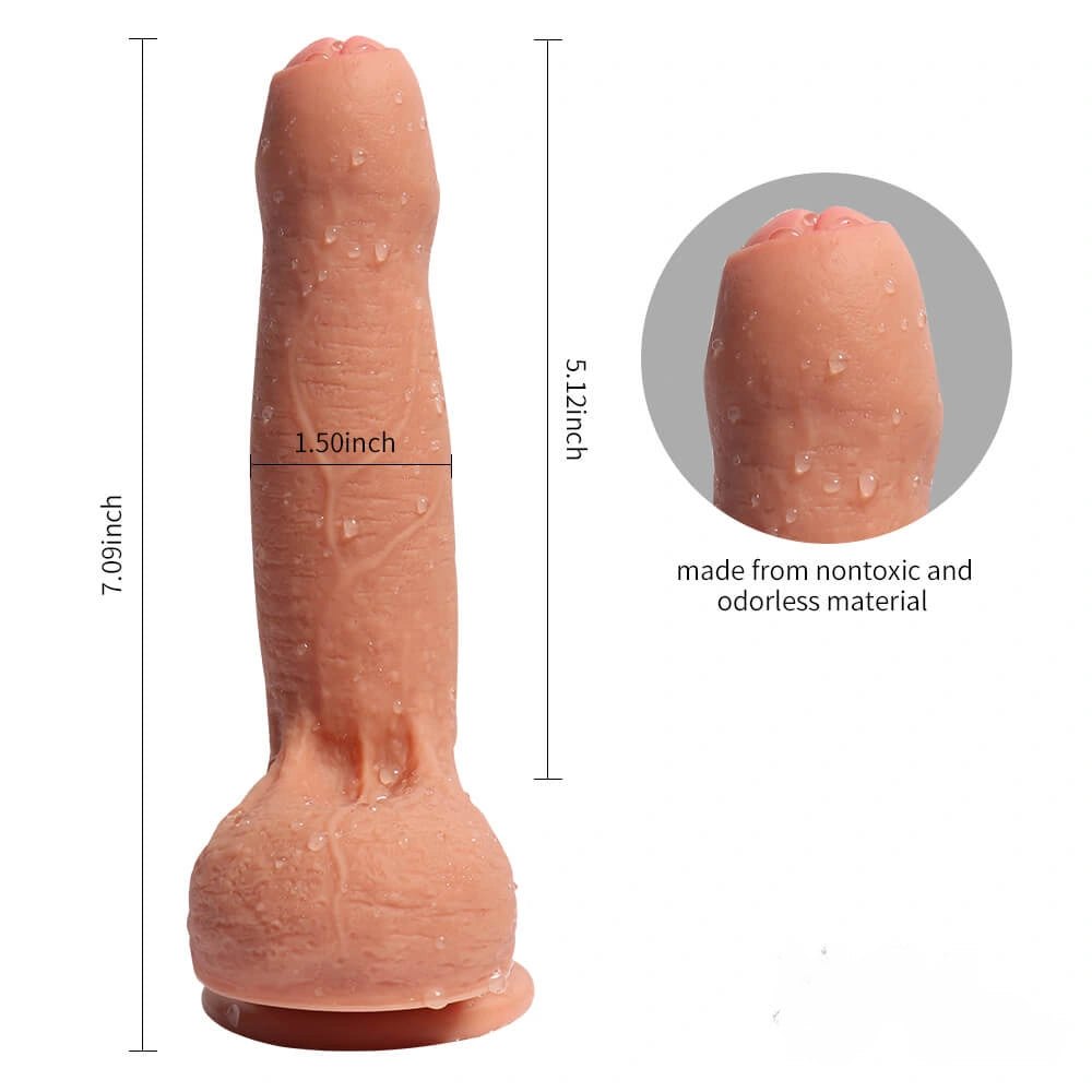 Flesh tone uncut realistic dildo, photo 4