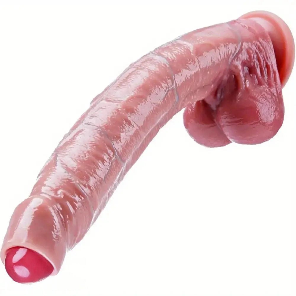 Flesh uncut realistic silicone dildo, photo 1