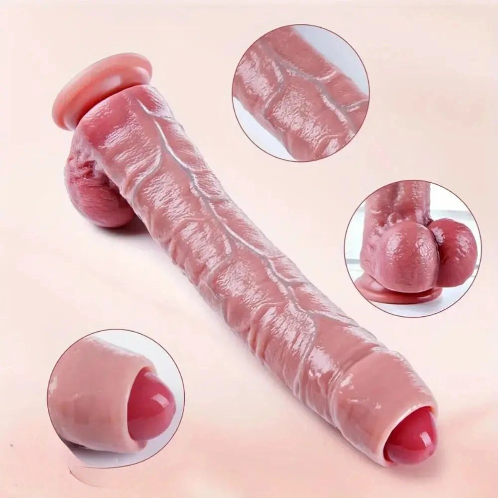 Flesh uncut realistic silicone dildo, photo 3