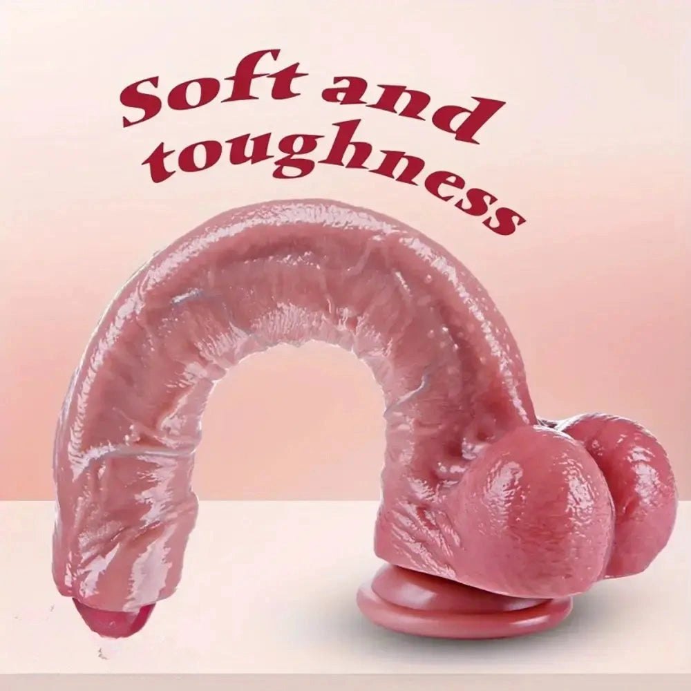 Flesh uncut realistic silicone dildo, photo 4