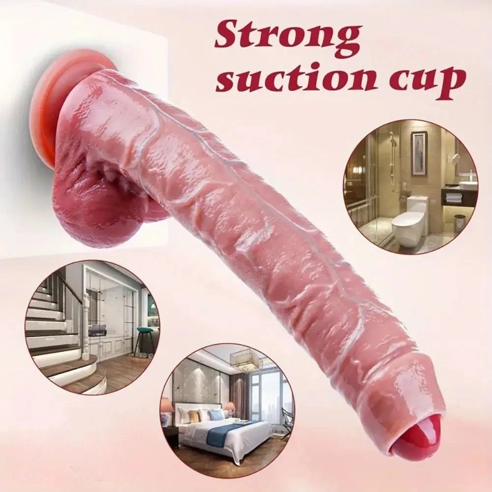 Flesh uncut realistic silicone dildo, photo 5