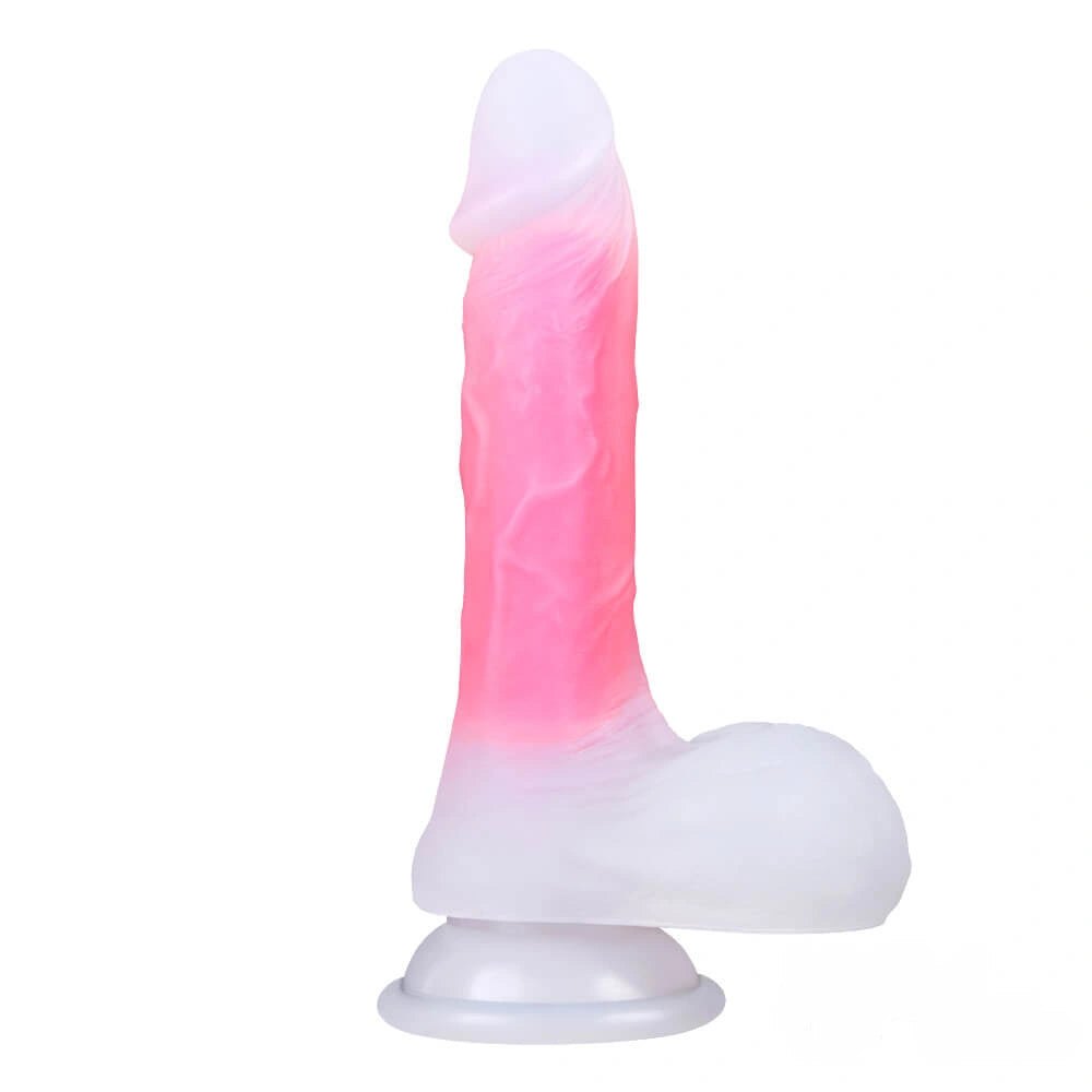 White uncut lifelike suction cup dildo