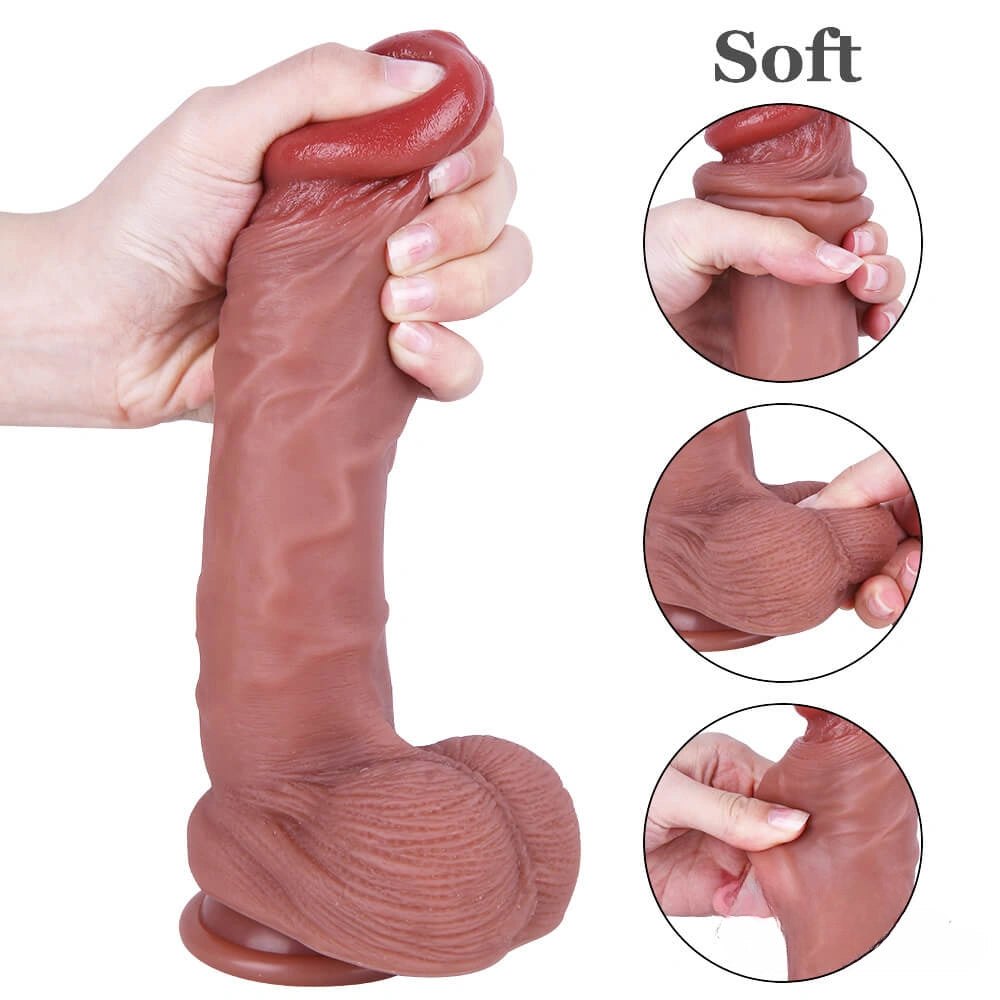 Uncut suction cup dildo with moving foreskin, photo 10