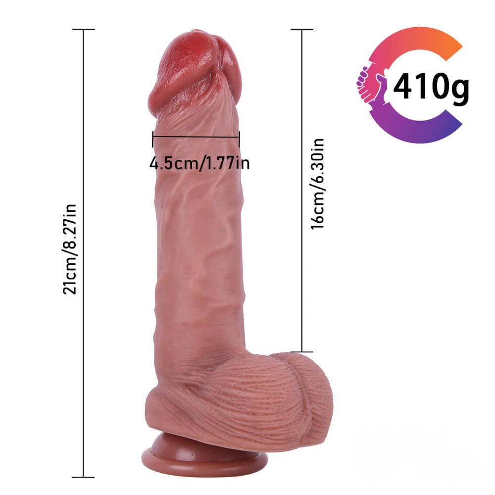 Uncut suction cup dildo with moving foreskin, photo 13