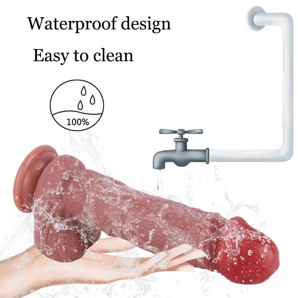 Uncut suction cup dildo with moving foreskin, photo 5