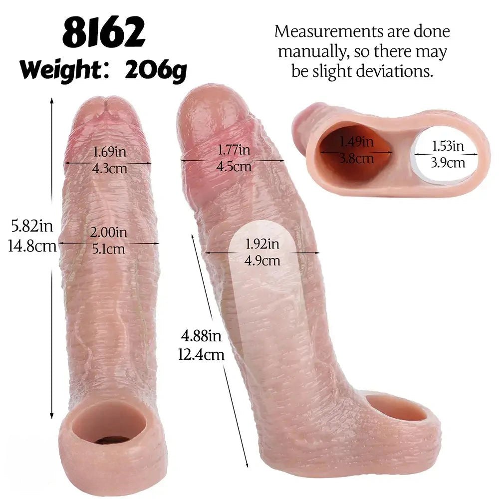Flesh uncut look silicone penis sleeve, photo 7