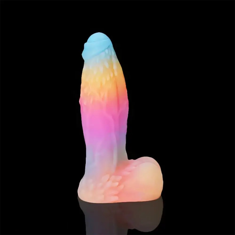 Mixed color uncut fantasy dildo, photo 1