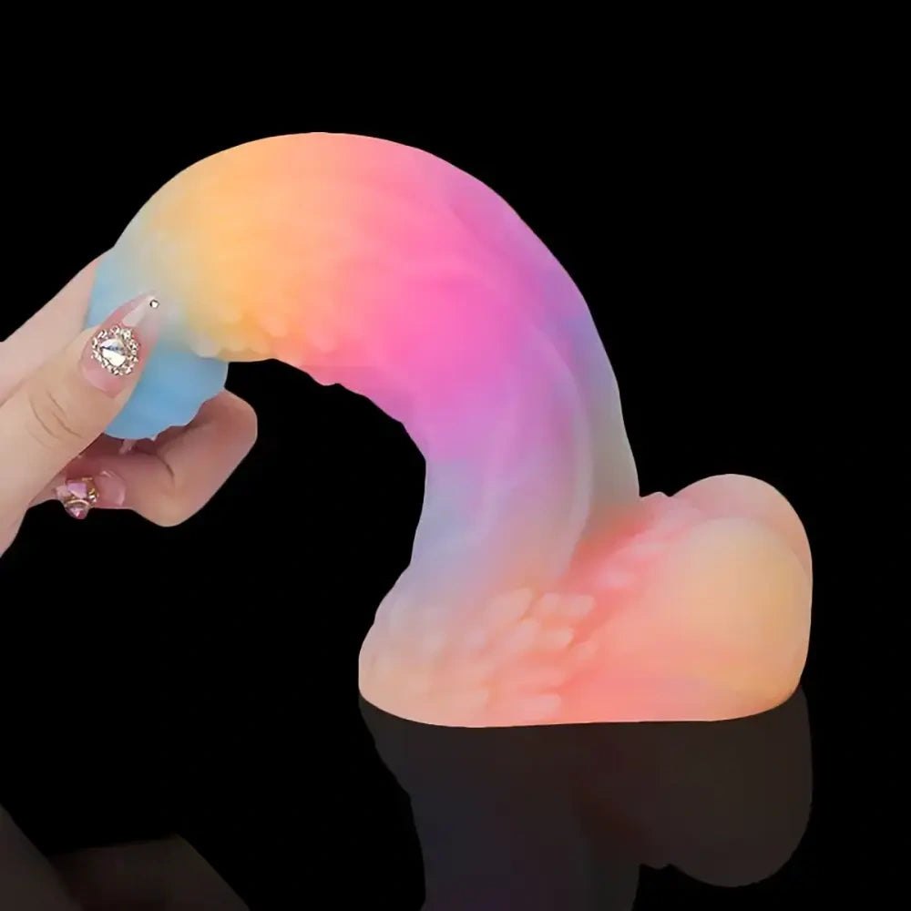 Mixed color uncut fantasy dildo, photo 3