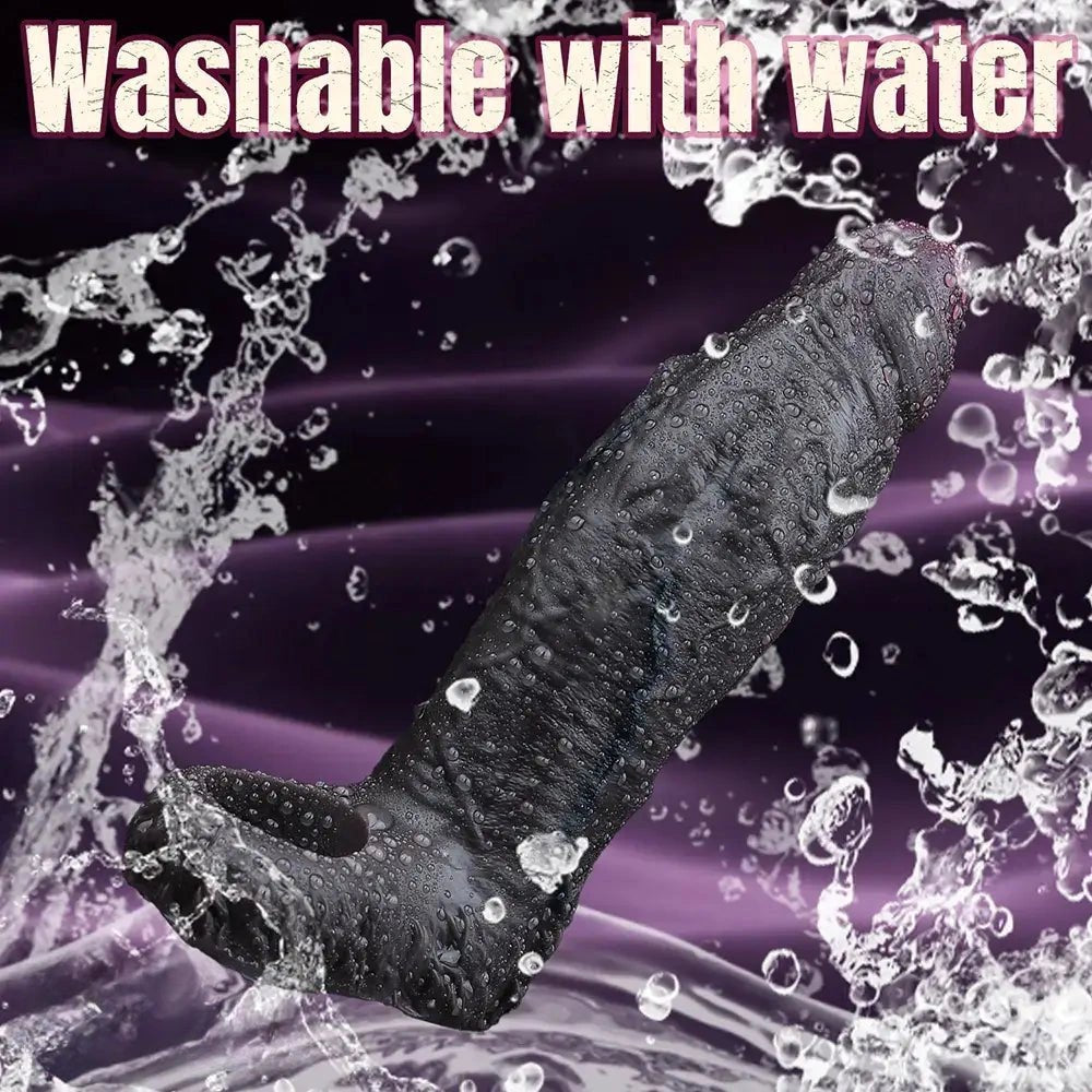 Coffee brown silicone realistic dildo with uncut glans, photo 2