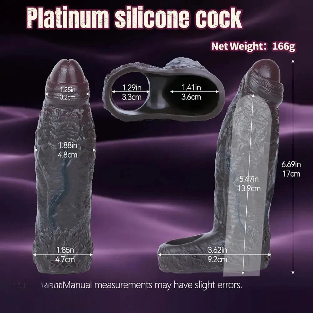 Coffee brown silicone realistic dildo with uncut glans, photo 6
