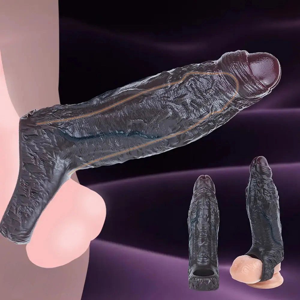 Coffee brown silicone realistic dildo with uncut glans, photo 8