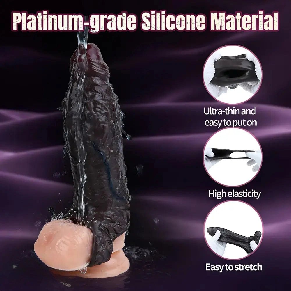 Coffee brown silicone realistic dildo with uncut glans, photo 9