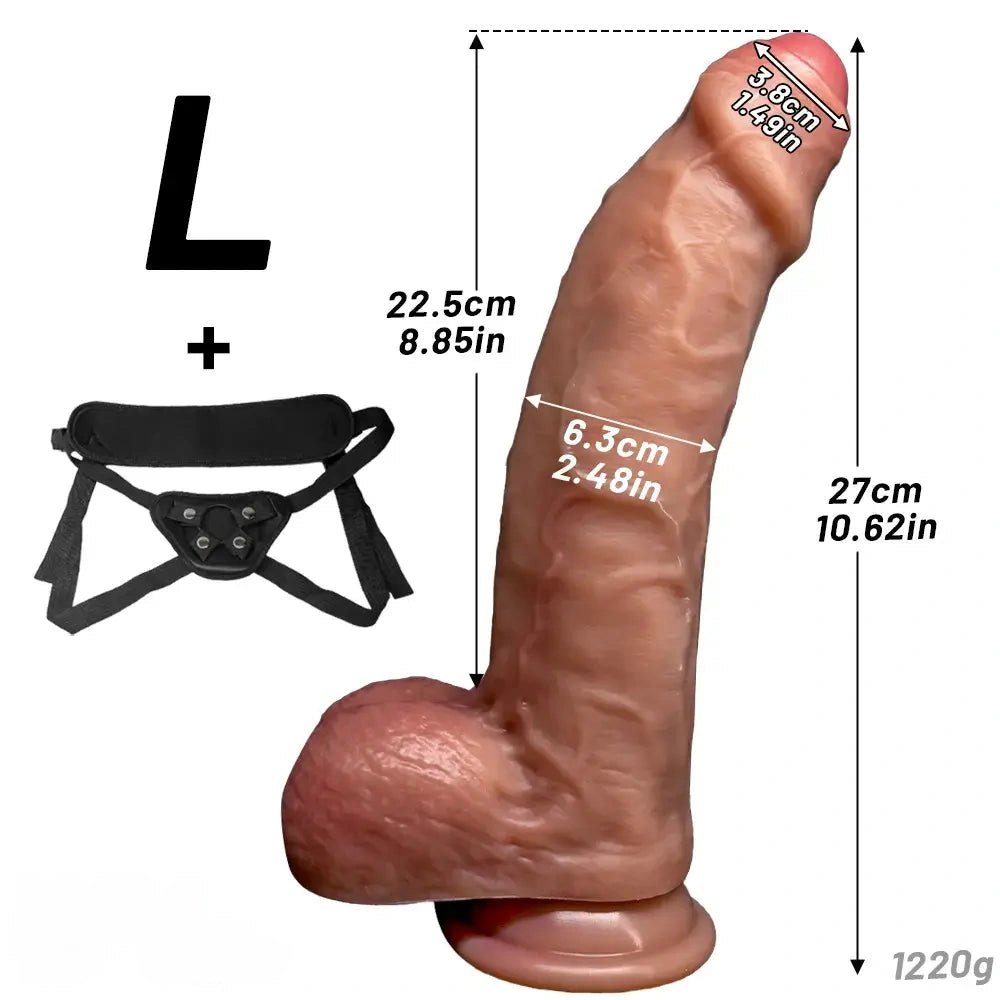 Flesh tone uncut realistic strap on dildo, photo 19