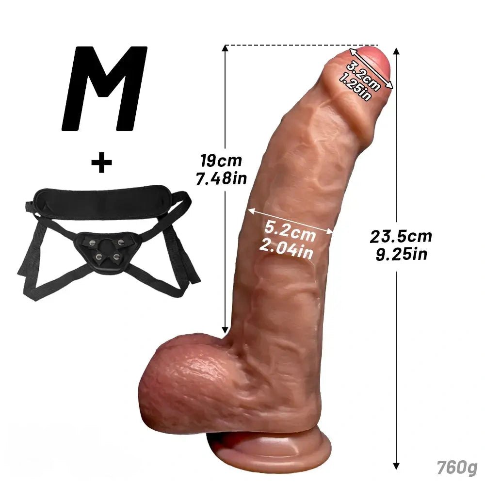 Flesh tone uncut realistic strap on dildo, photo 20