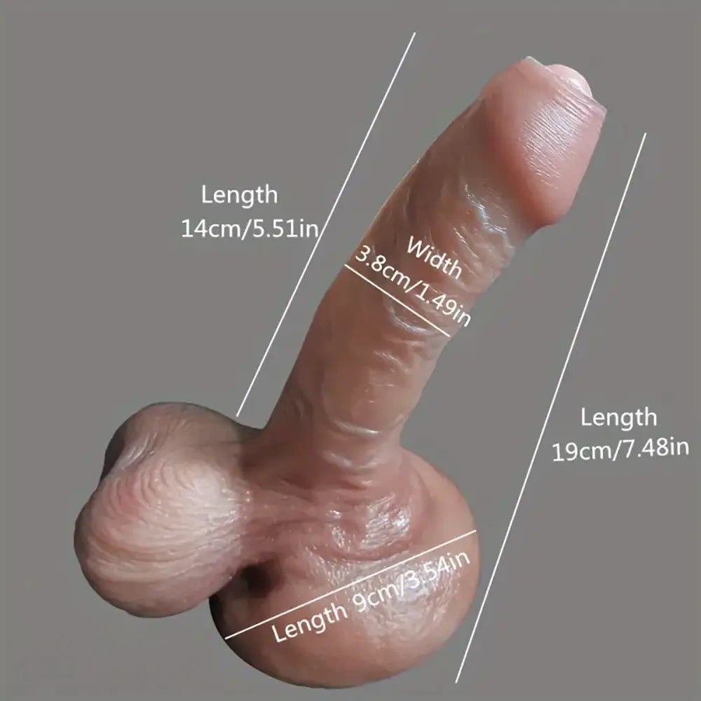 Flesh uncut realistic silicone dildo, photo 4