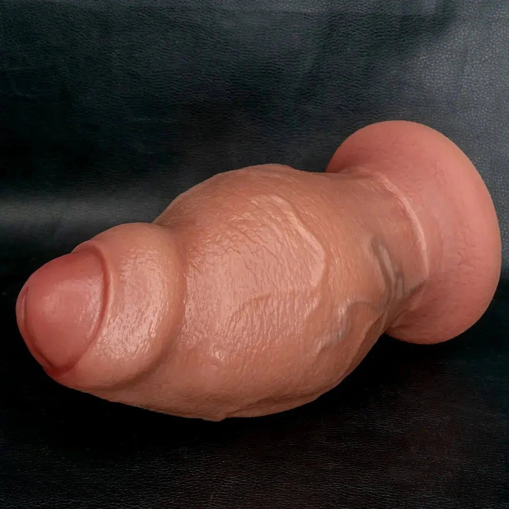Flesh uncut realistic silicone dildo, photo 12