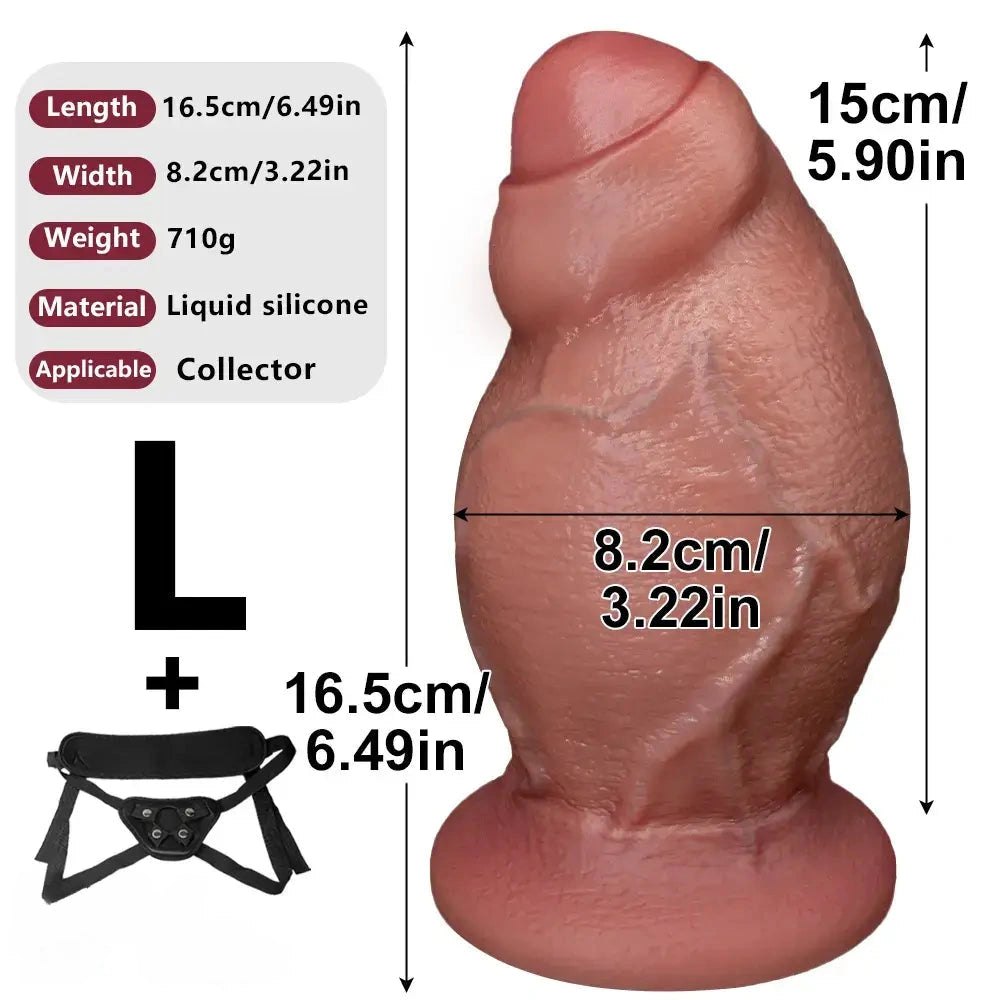Flesh uncut realistic silicone dildo, photo 16