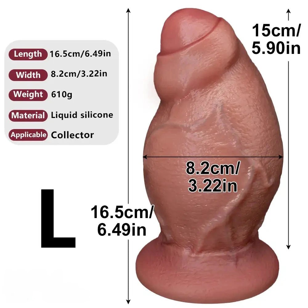 Flesh uncut realistic silicone dildo, photo 18