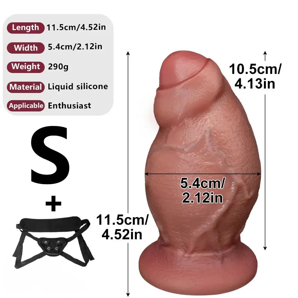 Flesh uncut realistic silicone dildo, photo 19