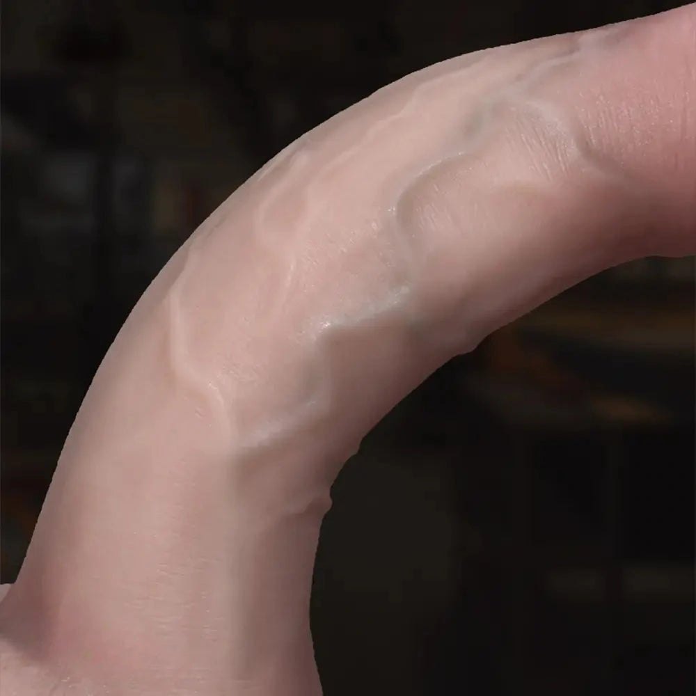 Flesh tone uncut realistic silicone dildo, photo 4