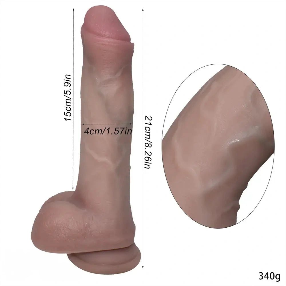 Flesh tone uncut realistic silicone dildo, photo 5
