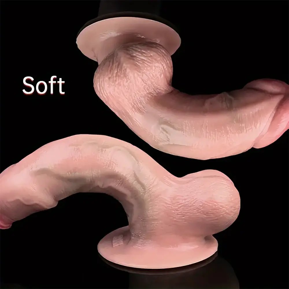 Flesh tone uncut realistic silicone dildo, photo 10