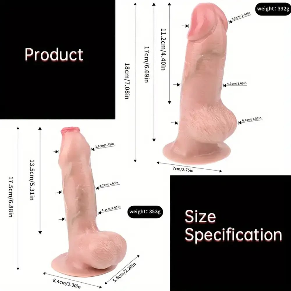 Flesh tone uncut realistic silicone dildo, photo 7