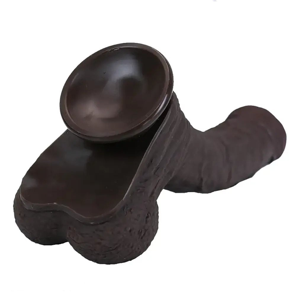 Uncut realistic silicone dildo, photo 10