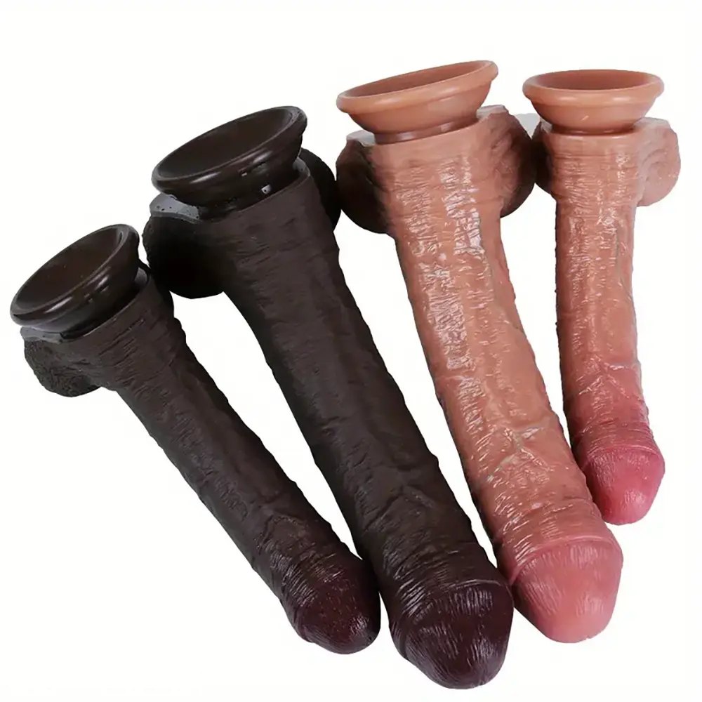 Uncut realistic silicone dildo, photo 2