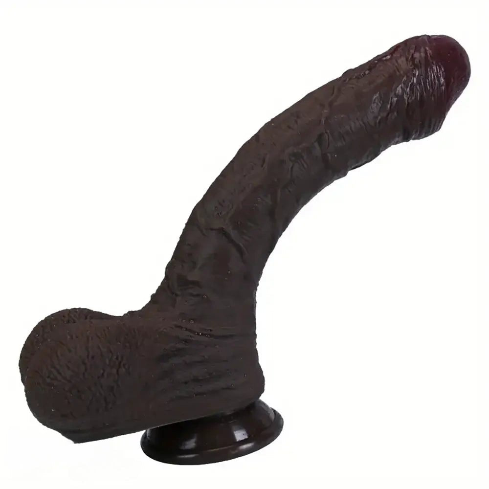 Uncut realistic silicone dildo, photo 4