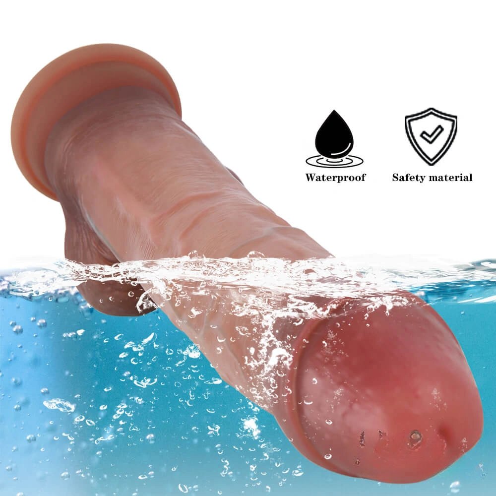 Flesh silicone suction cup dildo with uncut head, photo 6