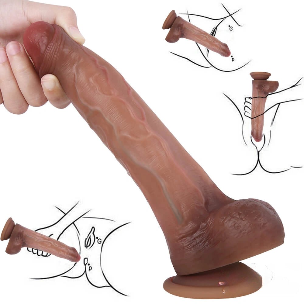 Flesh silicone suction cup dildo with uncut head, photo 7