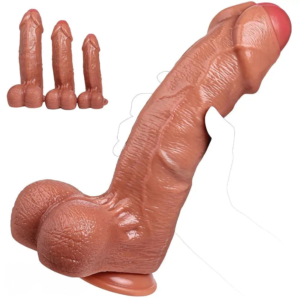 Flesh realistic uncut suction cup dildo, photo 3