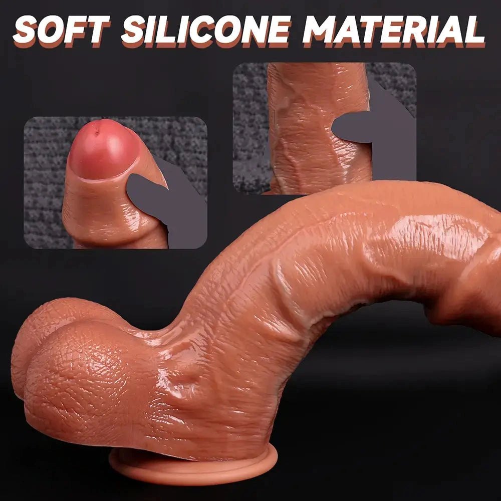 Flesh realistic uncut suction cup dildo, photo 5