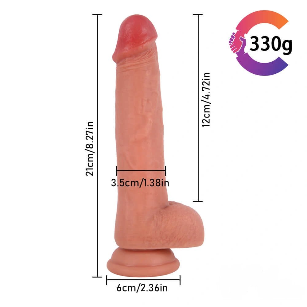 Flesh-tone uncut realistic dildo, photo 10