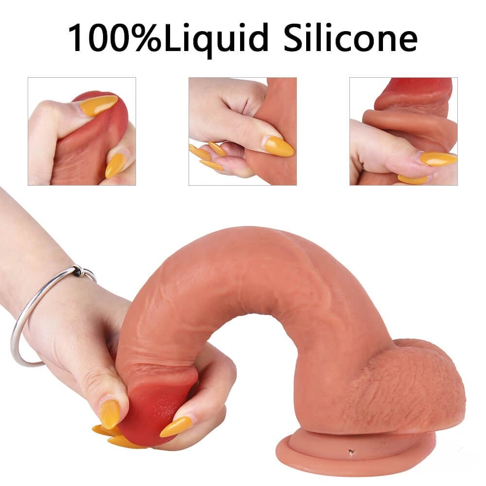 Flesh-tone uncut realistic dildo, photo 11