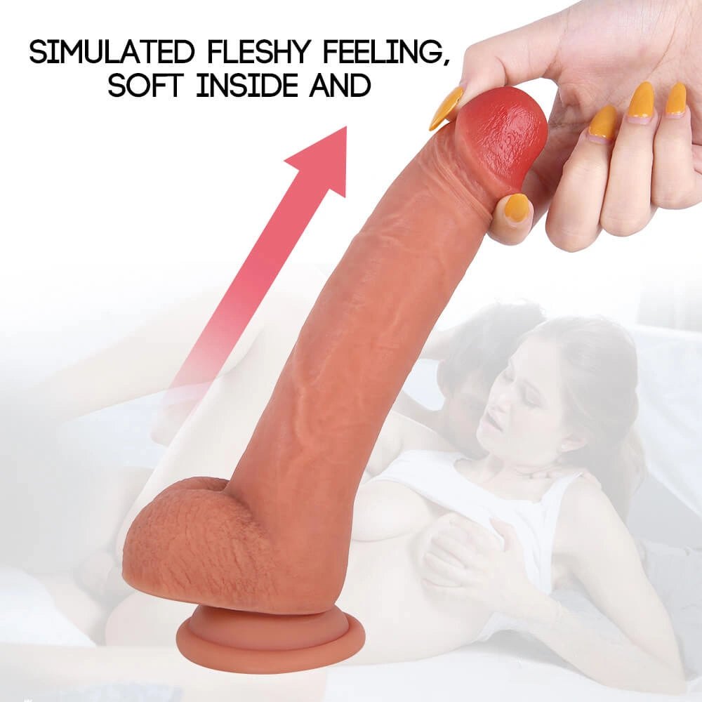 Flesh-tone uncut realistic dildo, photo 5