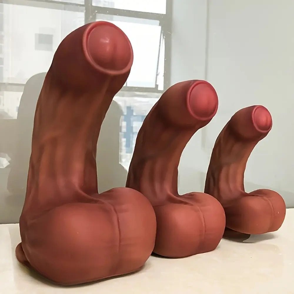 Flesh silicone uncut realistic dildo, photo 1