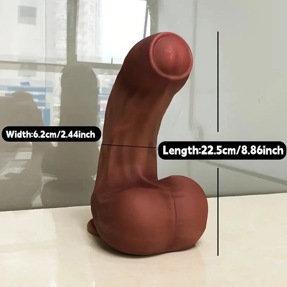 Flesh silicone uncut realistic dildo, photo 4