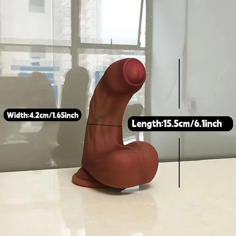 Flesh silicone uncut realistic dildo, photo 5
