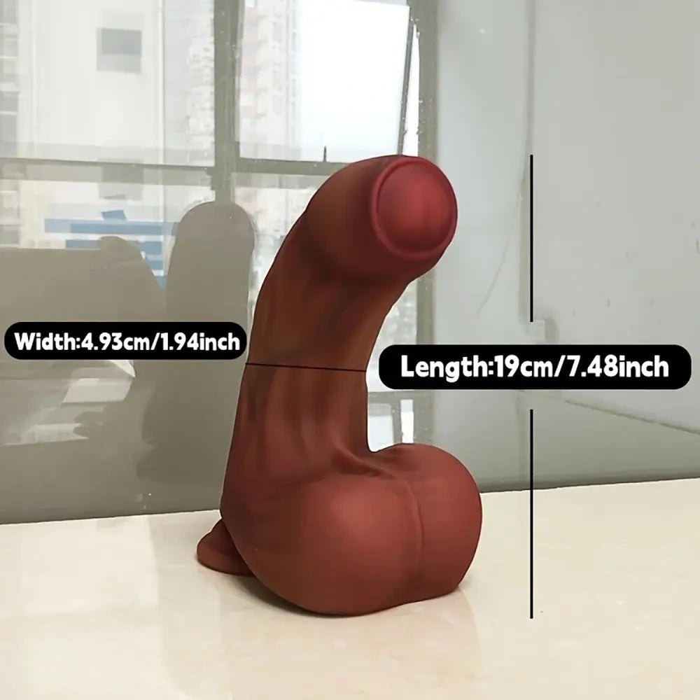 Flesh silicone uncut realistic dildo, photo 6