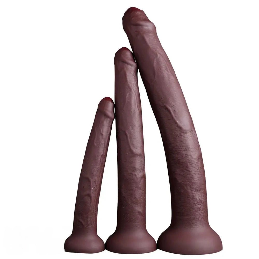 Uncut silicone suction cup dildo in three sizes, photo 2