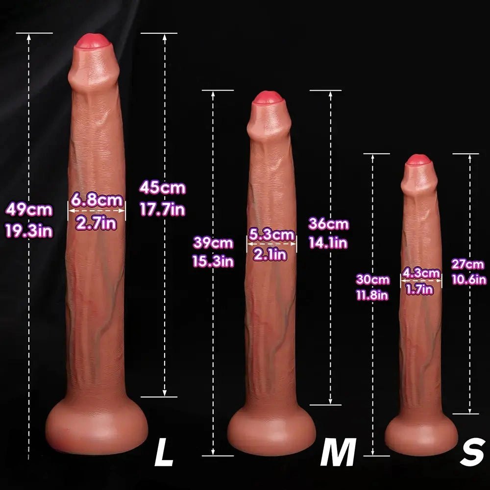 Uncut silicone suction cup dildo in three sizes, photo 7