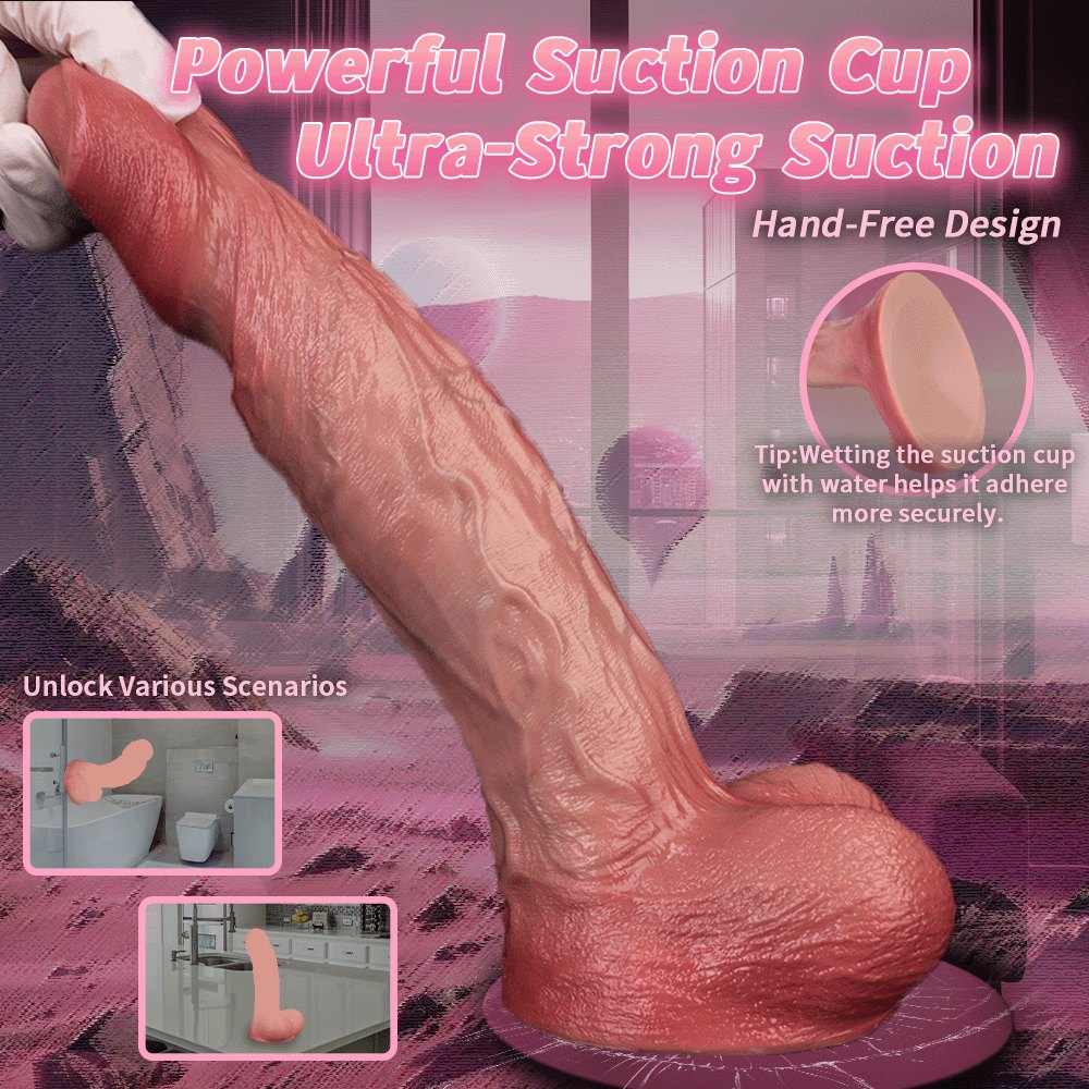 Flesh tone uncut silicone suction cup dildo, photo 9