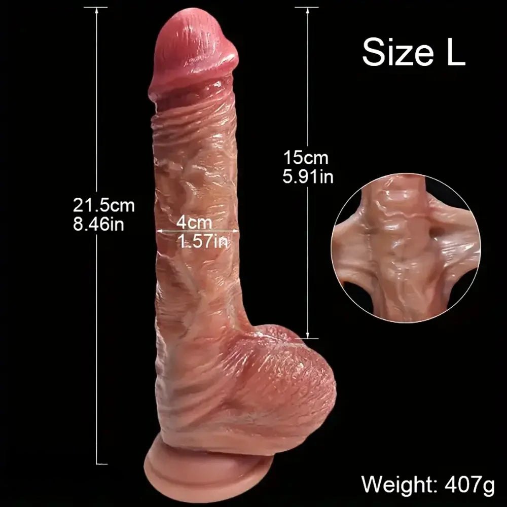 Flesh tone uncut sliding skin realistic dildo, photo 8