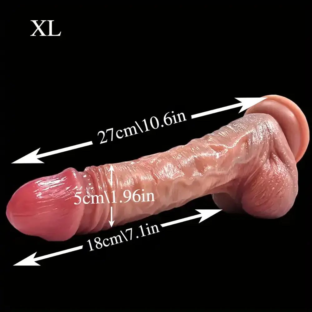 Flesh tone uncut sliding skin realistic dildo, photo 9