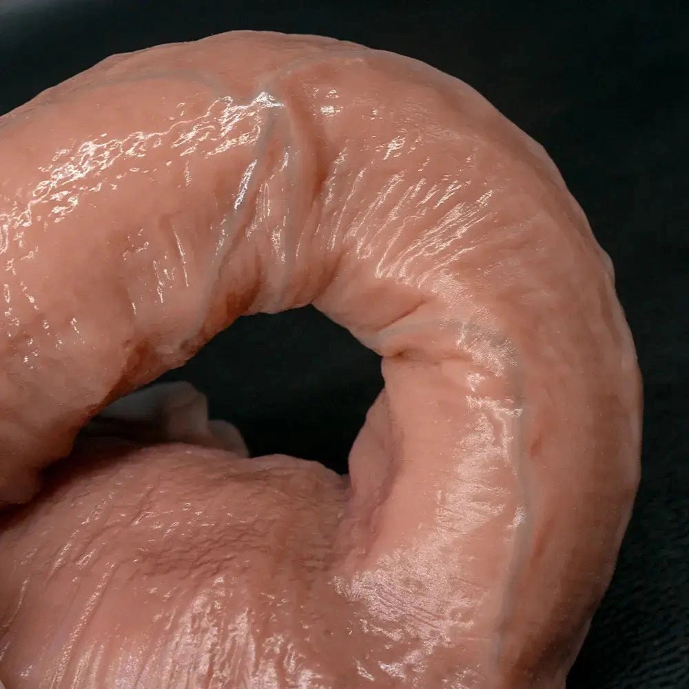 Uncut flesh realistic strap-on dildo, photo 15