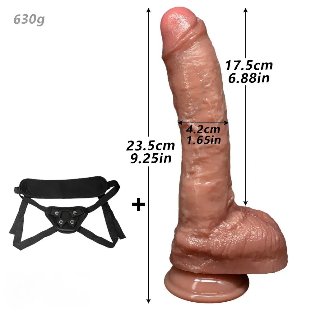 Uncut flesh realistic strap-on dildo, photo 16