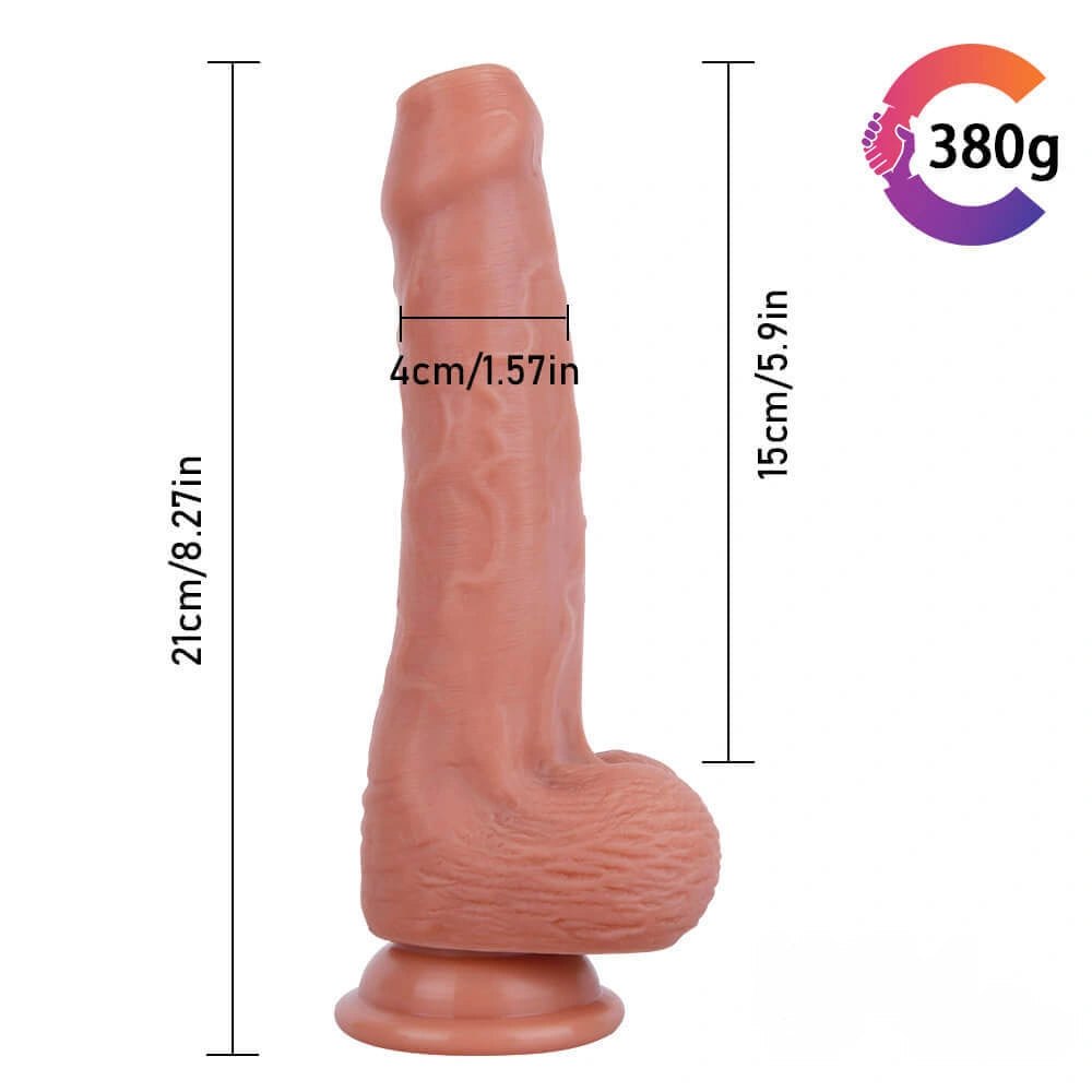 Brown uncut suction cup dildo, photo 10