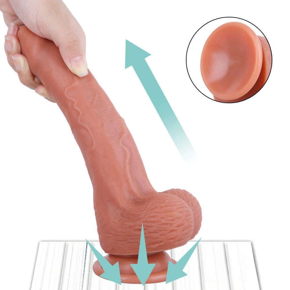 Brown uncut suction cup dildo, photo 9